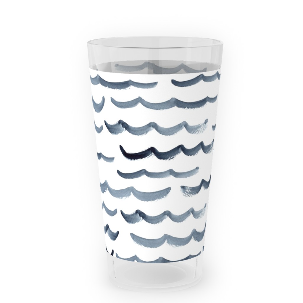 Ocean Waves Outdoor Pint Glass, White