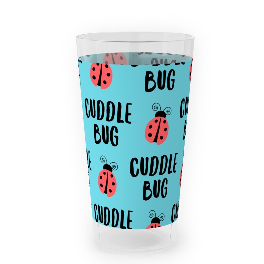 Cuddle Bug - Blue Outdoor Pint Glass, Blue