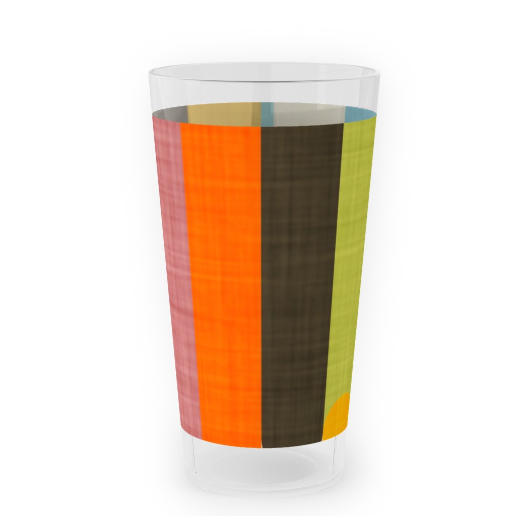 Retro Colorblock Sticks - Multi Outdoor Pint Glass, Multicolor