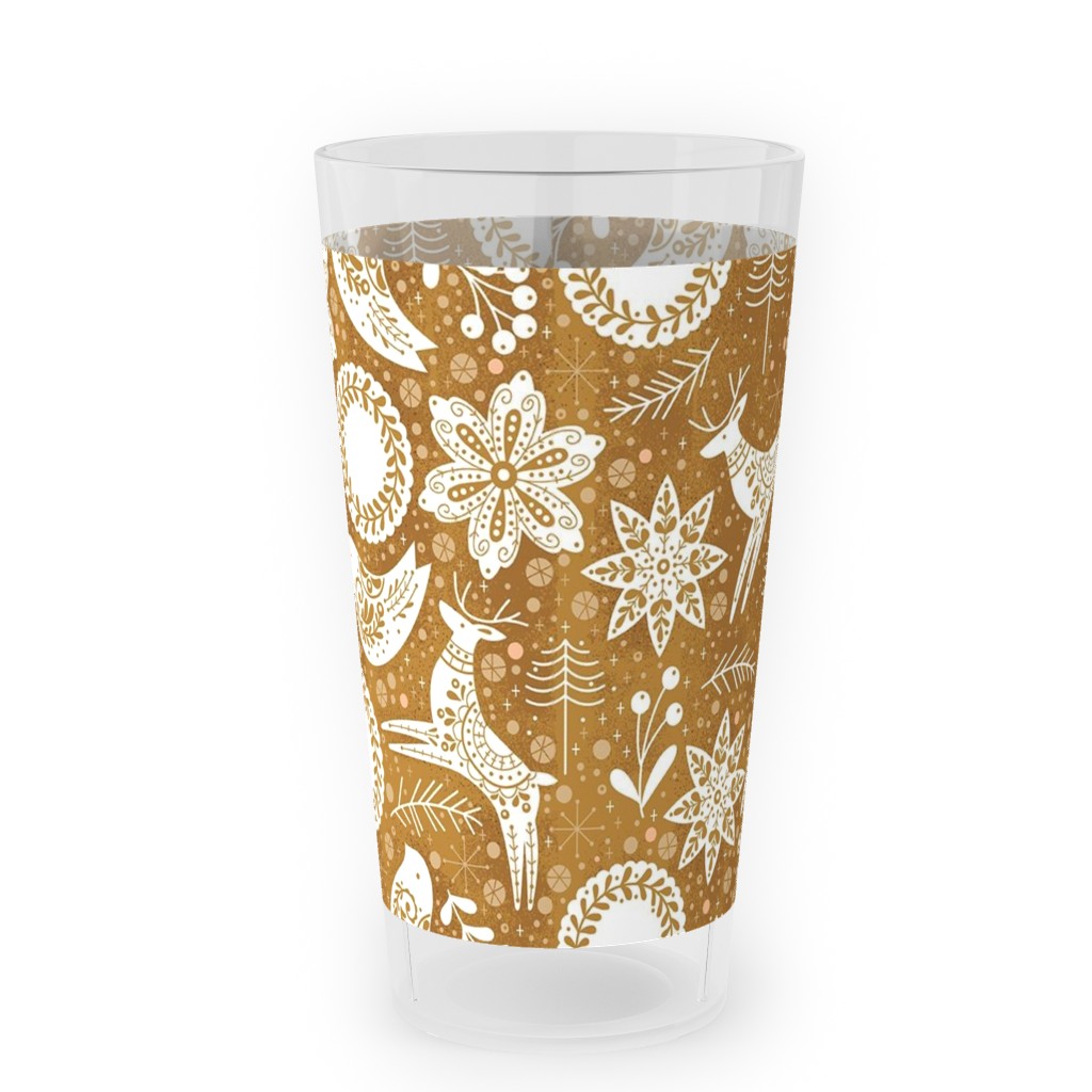 Gingerbread Forest - Brown Outdoor Pint Glass, Brown
