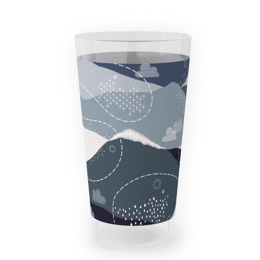 Ever Blue Mountains - Multi Outdoor Pint Glass, Blue
