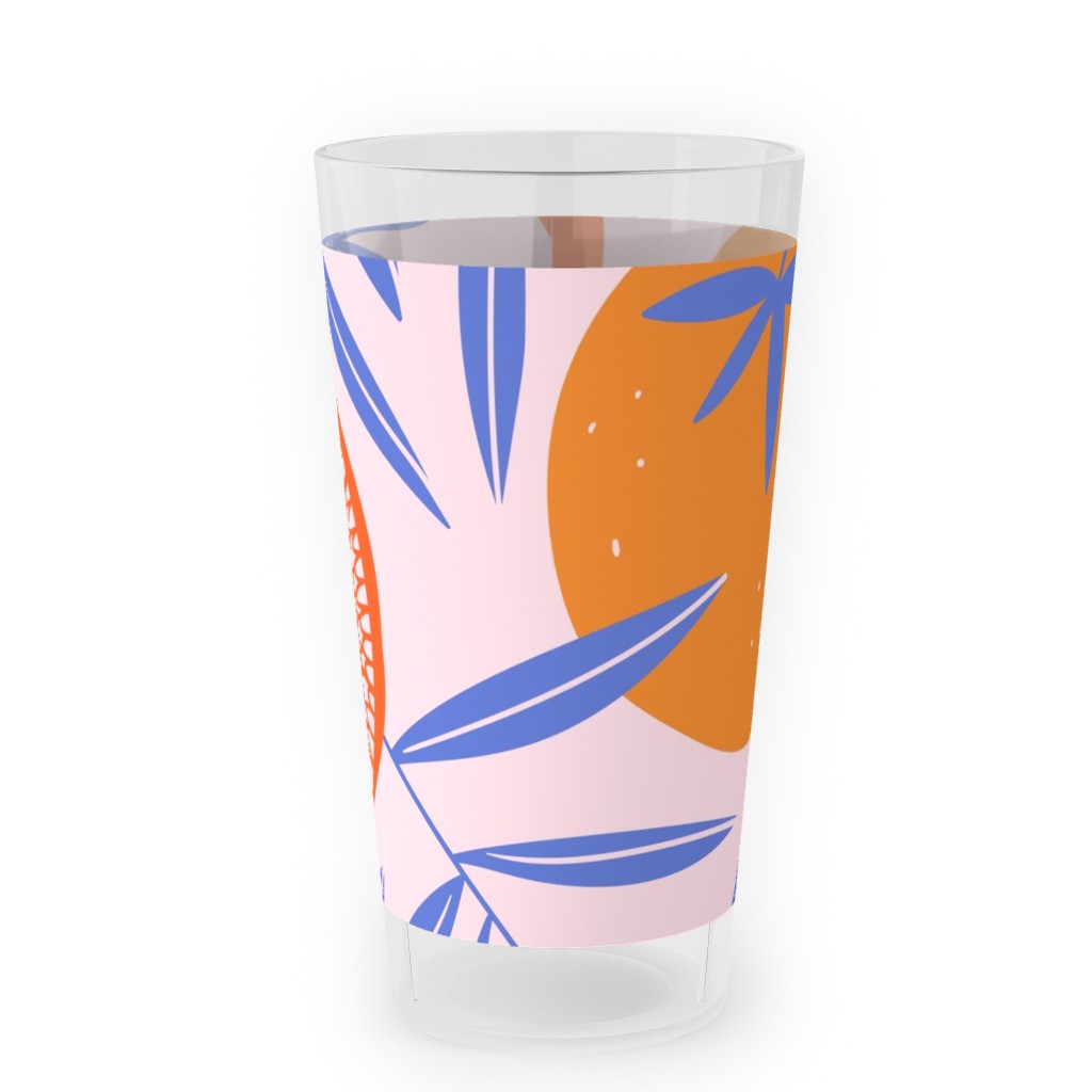 Pop Art Grapefruits - Multi Outdoor Pint Glass, Orange