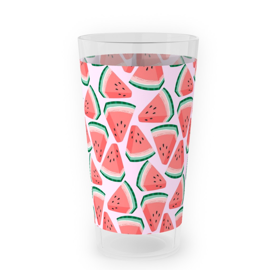 Watermelon Slices - Pink Outdoor Pint Glass, Pink