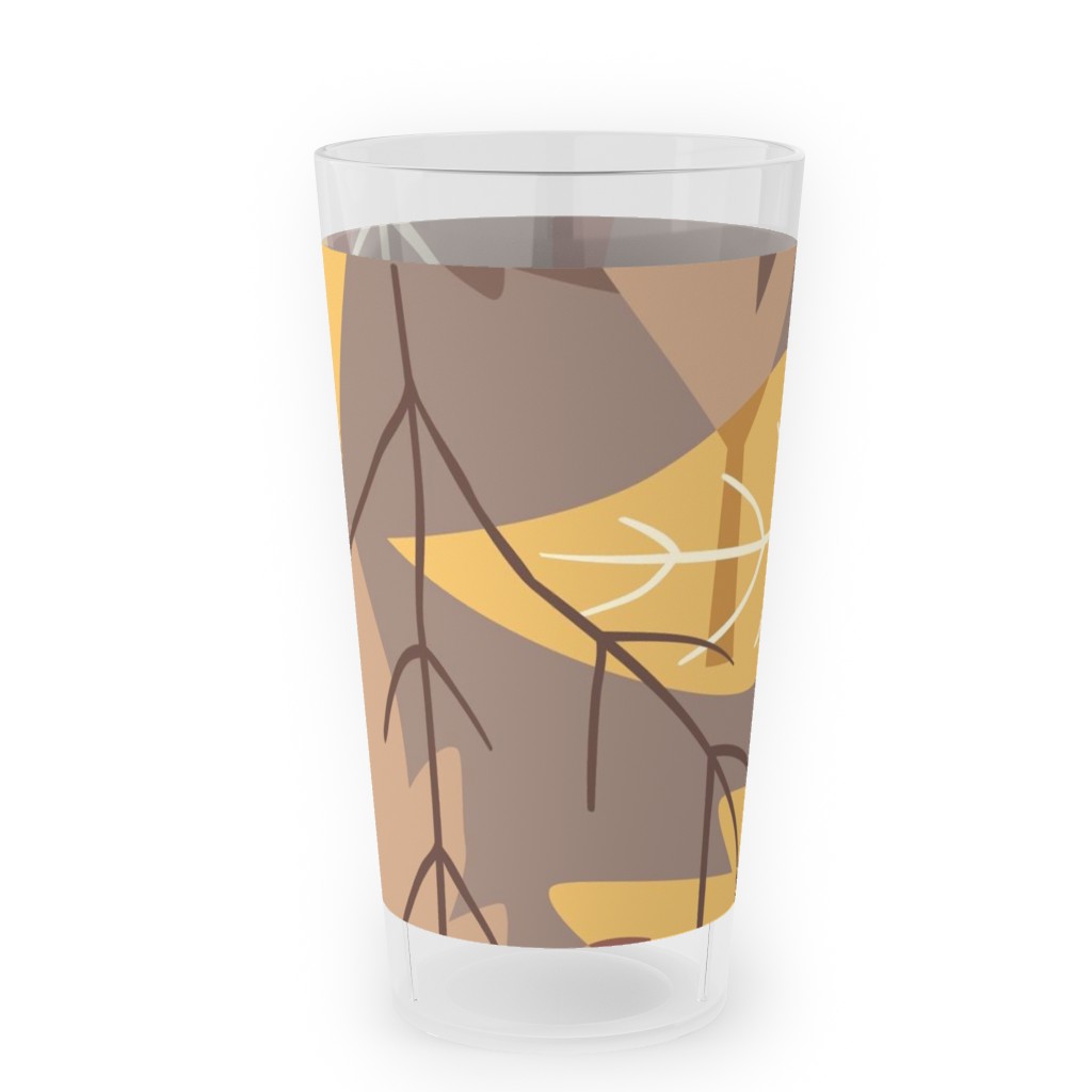 Leaf Pile Outdoor Pint Glass, Brown