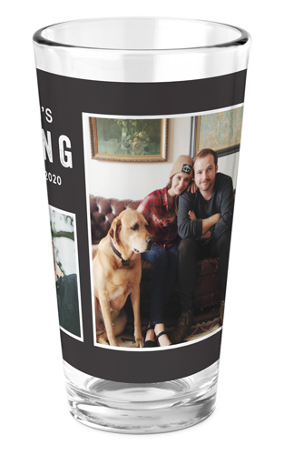 Brewing Company Pint Glass, Printed Pint, Set of 1, Gray, charcoal