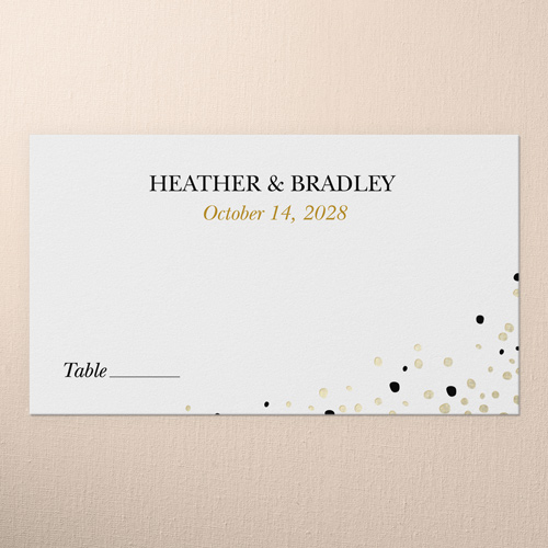 Sparkling Romance Wedding Place Card, Black, Placecard, Matte, Signature Smooth Cardstock
