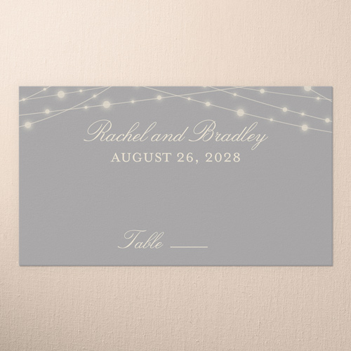 Glowing Bright Wedding Place Card, Beige, Placecard, Matte, Signature Smooth Cardstock