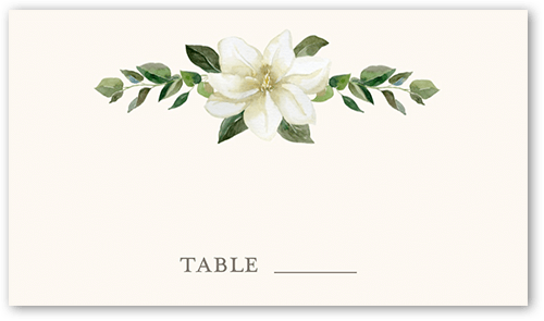 Magnolia Marriage Wedding Place Card, Beige, Placecard, Matte, Signature Smooth Cardstock, Antique White
