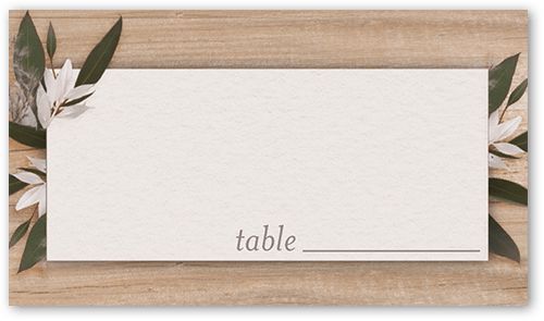 Rustic Foliage Wedding Place Card, Beige, Placecard, Matte, Signature Smooth Cardstock