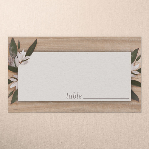 Rustic Foliage Wedding Place Card, Beige, Placecard, Matte, Signature Smooth Cardstock