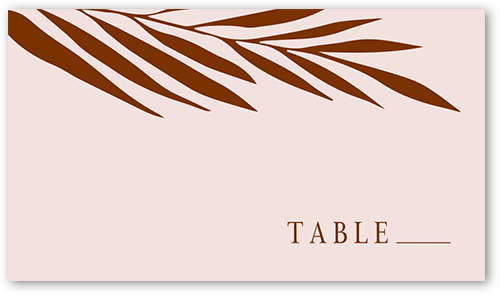 Brilliant Pampas Wedding Place Card, Brown, Placecard, Matte, Signature Smooth Cardstock