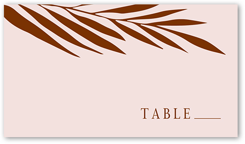 Brilliant Pampas Wedding Place Card, Brown, Placecard, Matte, Signature Smooth Cardstock, Chestnut