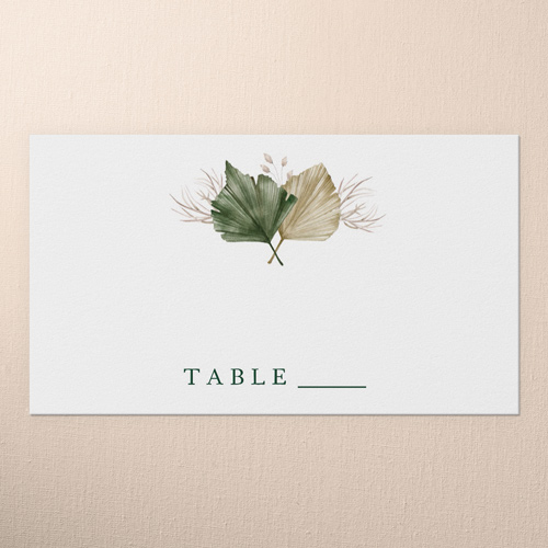 Tropical Flora Wedding Place Card, White, Placecard, Matte, Signature Smooth Cardstock, White