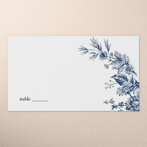 Nautical Blues Wedding Place Card, White, Placecard, Matte, Signature Smooth Cardstock
