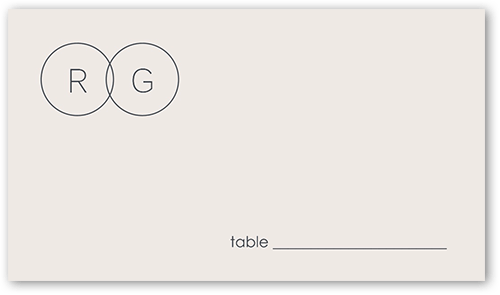 Refined Rings Wedding Place Card, Gray, Placecard, Matte, Signature Smooth Cardstock