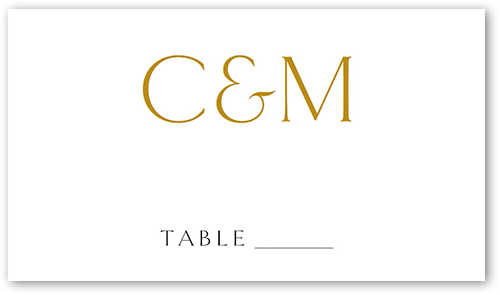 Gleaming Headline Wedding Place Card, White, Placecard, Matte, Signature Smooth Cardstock