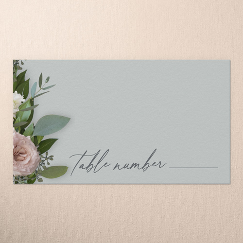 Classic Bouquet Wedding Place Card, Gray, Placecard, Matte, Signature Smooth Cardstock