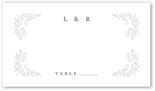 Delicate Florals Wedding Place Card, White, Placecard, Matte, Signature Smooth Cardstock