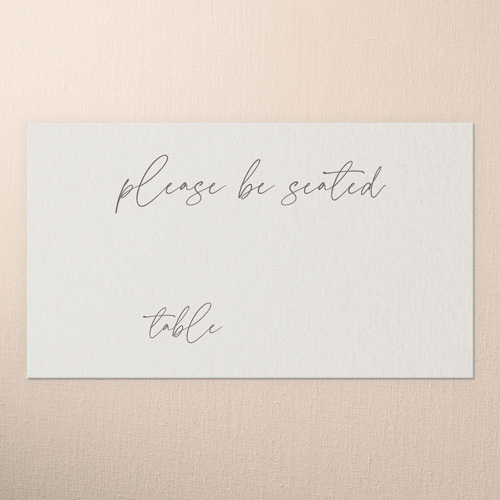 All Script Wedding Place Card, White, Placecard, Matte, Signature Smooth Cardstock