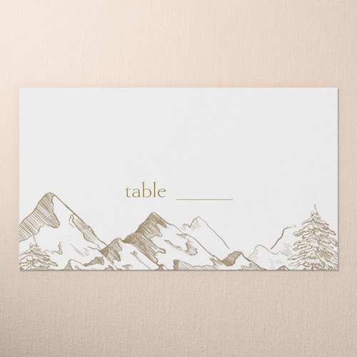 Alpine Affection Wedding Place Card, Brown, Placecard, Matte, Signature Smooth Cardstock