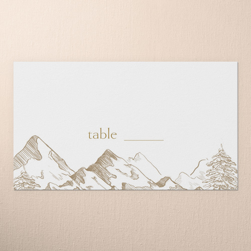 Alpine Affection Wedding Place Card, Brown, Placecard, Write Your Own Greeting, Matte, Signature Smooth Cardstock, Deep Chocolate