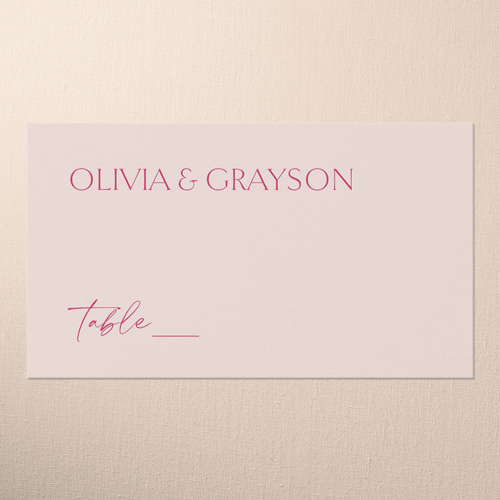 Editable Edition Wedding Place Card, Pink, Placecard, Matte, Signature Smooth Cardstock