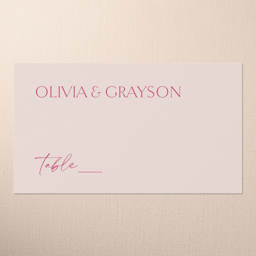 Editable Edition Wedding Place Card, Pink, Placecard, Write Your Own, Matte, Signature Smooth Cardstock, Blush