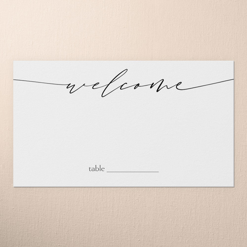 Whispering Script Wedding Place Card, Black, Placecard, Matte, Signature Smooth Cardstock, Black