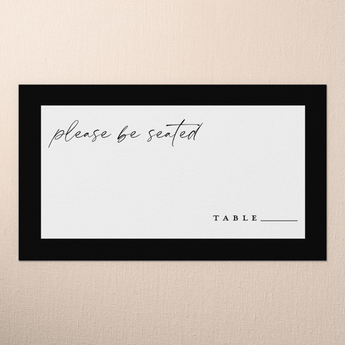 Script Side Wedding Place Card, White, Placecard, Matte, Signature Smooth Cardstock, White