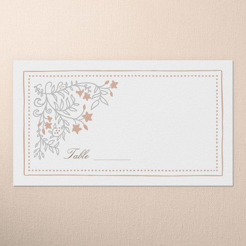 Botanical Trim Wedding Place Card, White, Placecard, Matte, Signature Smooth Cardstock, White