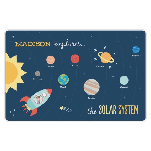 Moon And Stars Planets Placemat, Blue