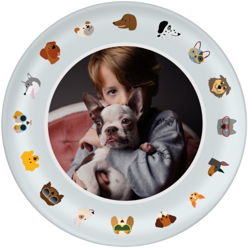 Playful Pups Plate, 10x10, Gray