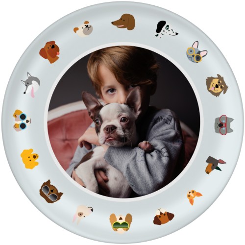Playful Pups Plates, 10x10, Gray
