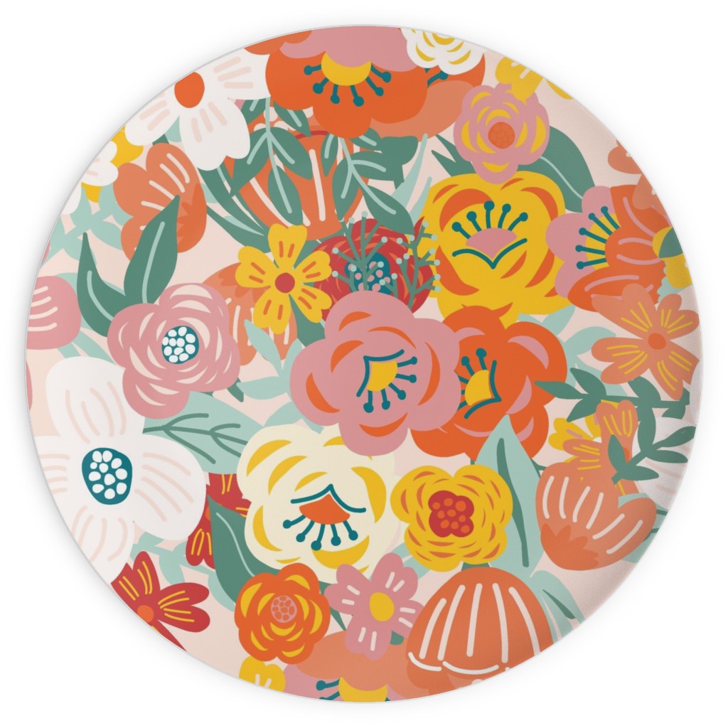 Liberty Florals Plates, 10x10, Multicolor
