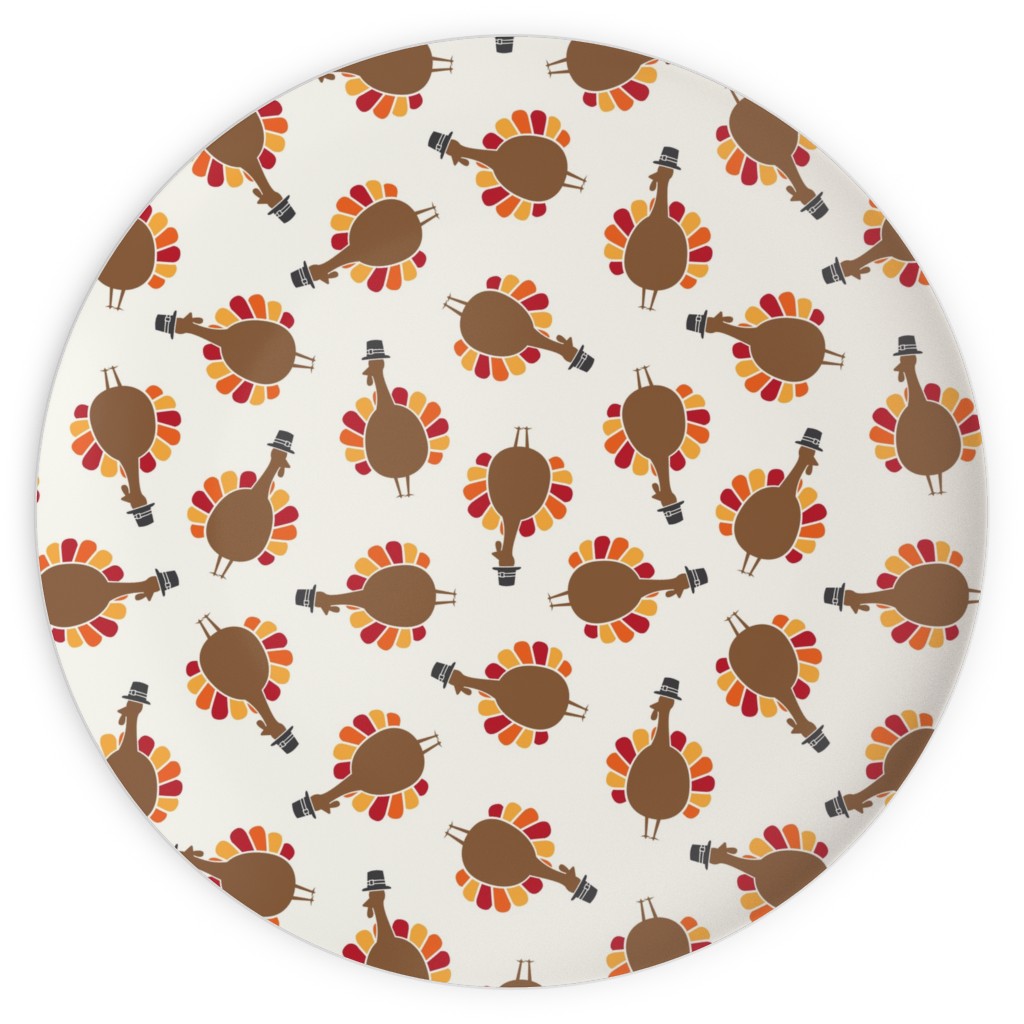 Turkey Toss - Cream Plates, 10x10, Brown