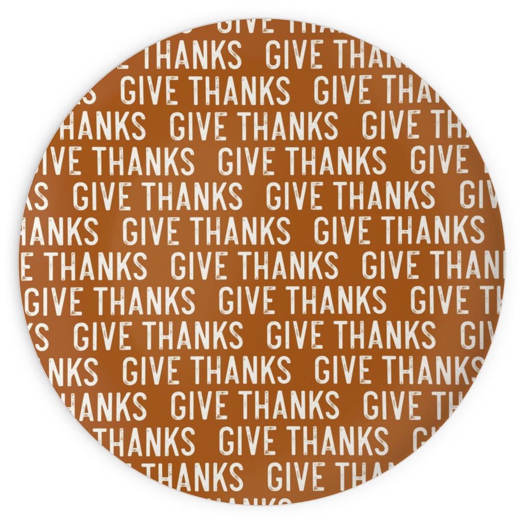 Give Thanks Plates, 10x10, Orange