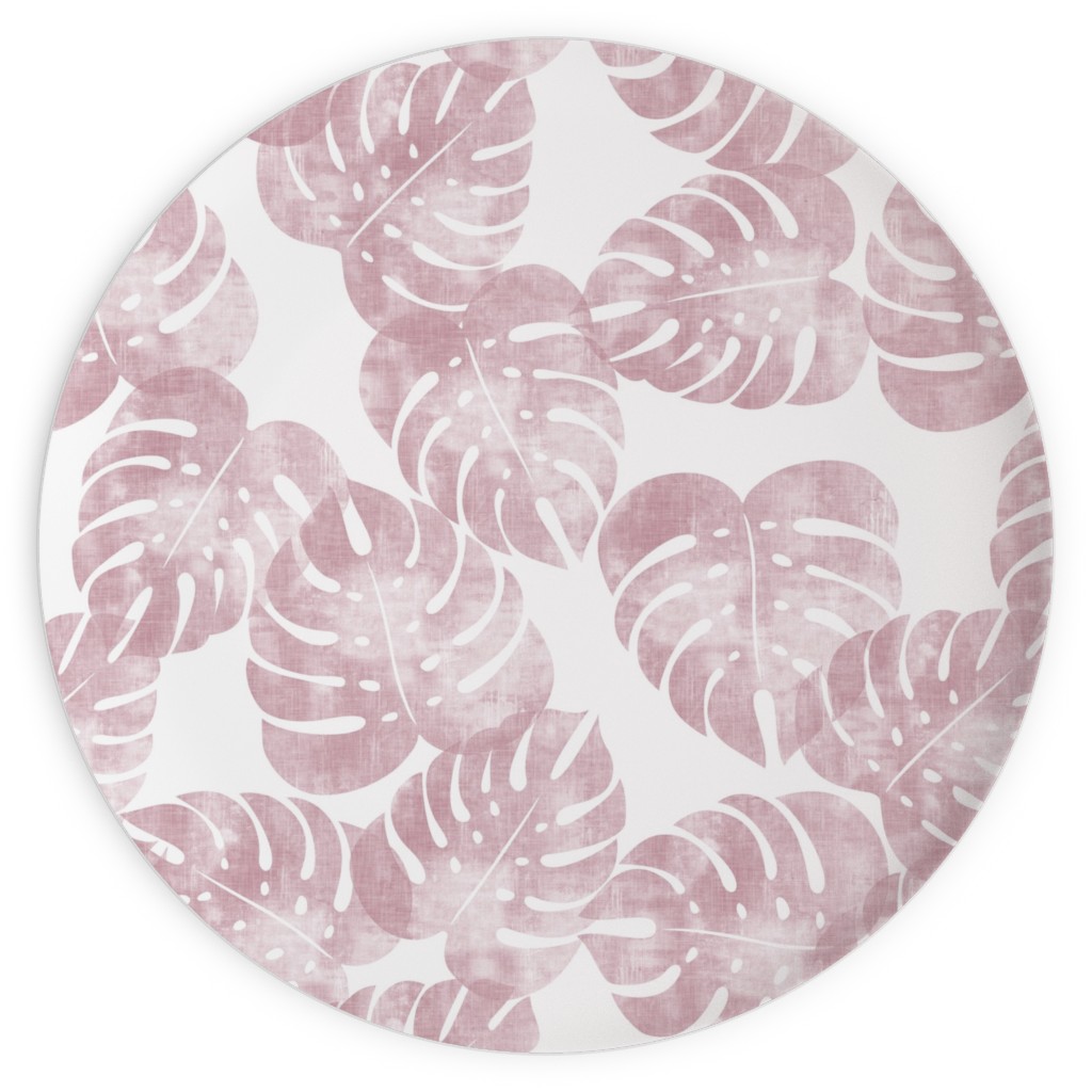 Monstera Leaves - Mauve Plates, 10x10, Pink, Bright Pink