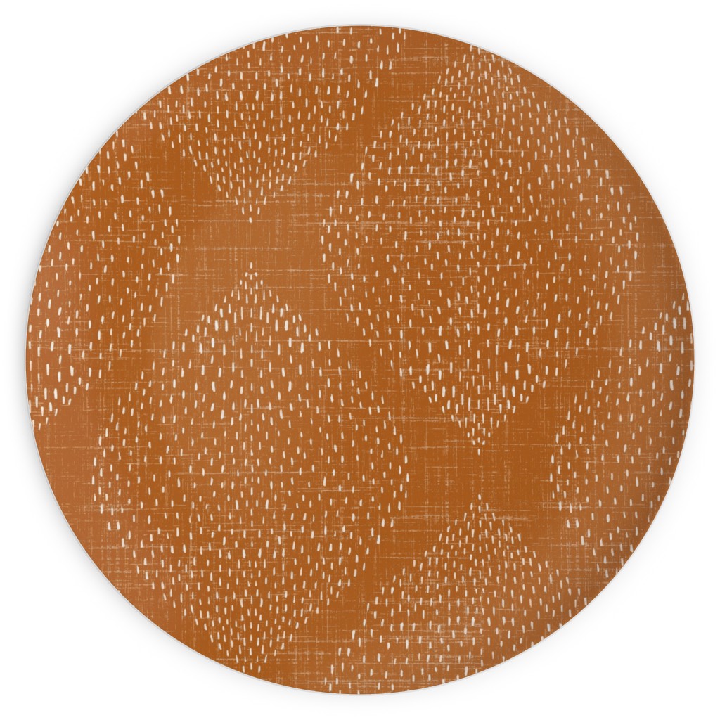 Minimalist Ogee - Burnt Orange Plates, 10x10, Orange