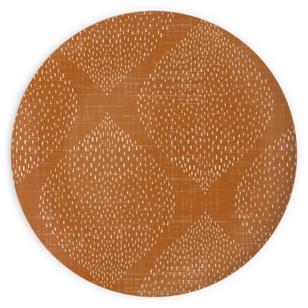 Minimalist Ogee - Burnt Orange Plates, 10x10, Orange, Orange