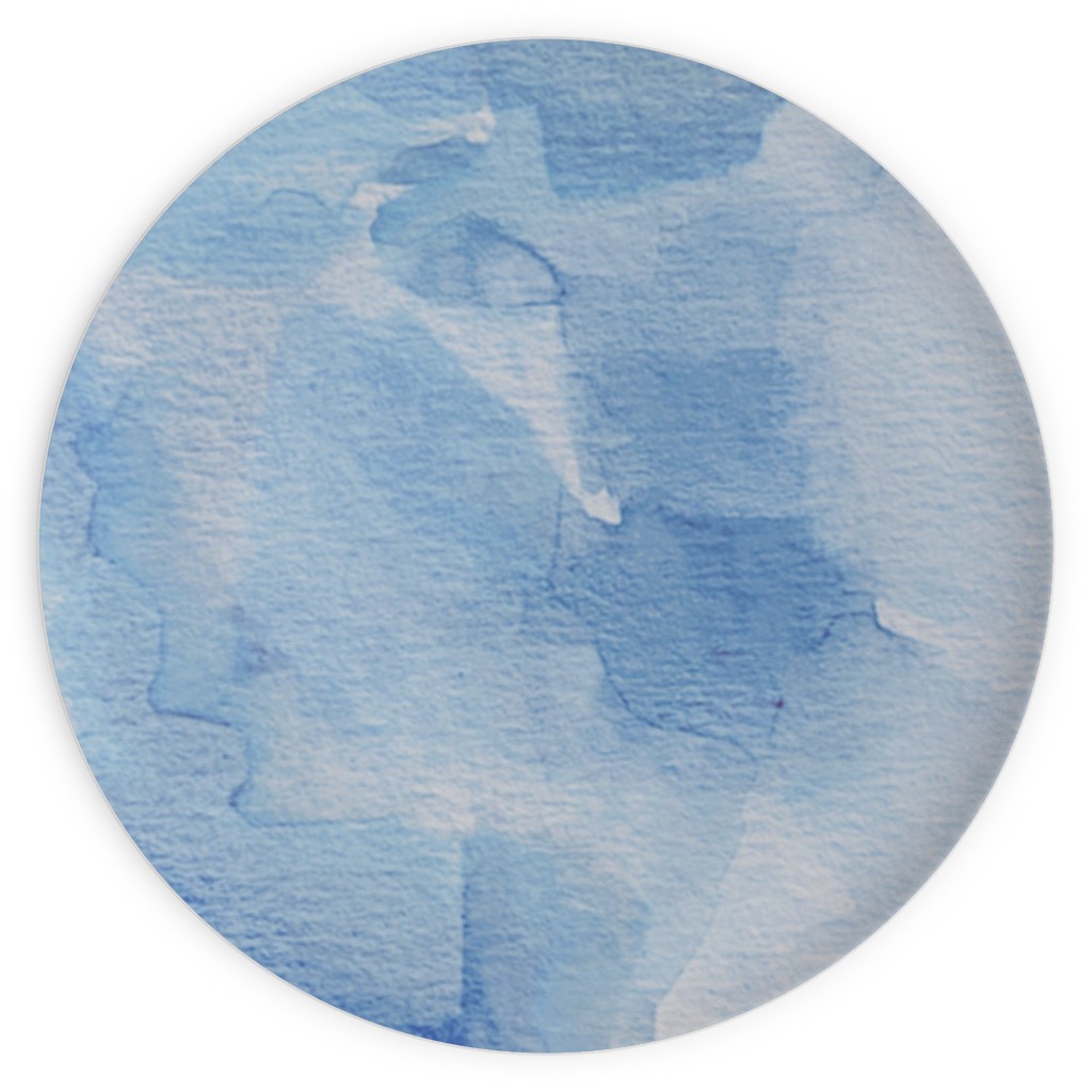 Watercolor Rorscharch - Blue Plates, 10x10, Blue