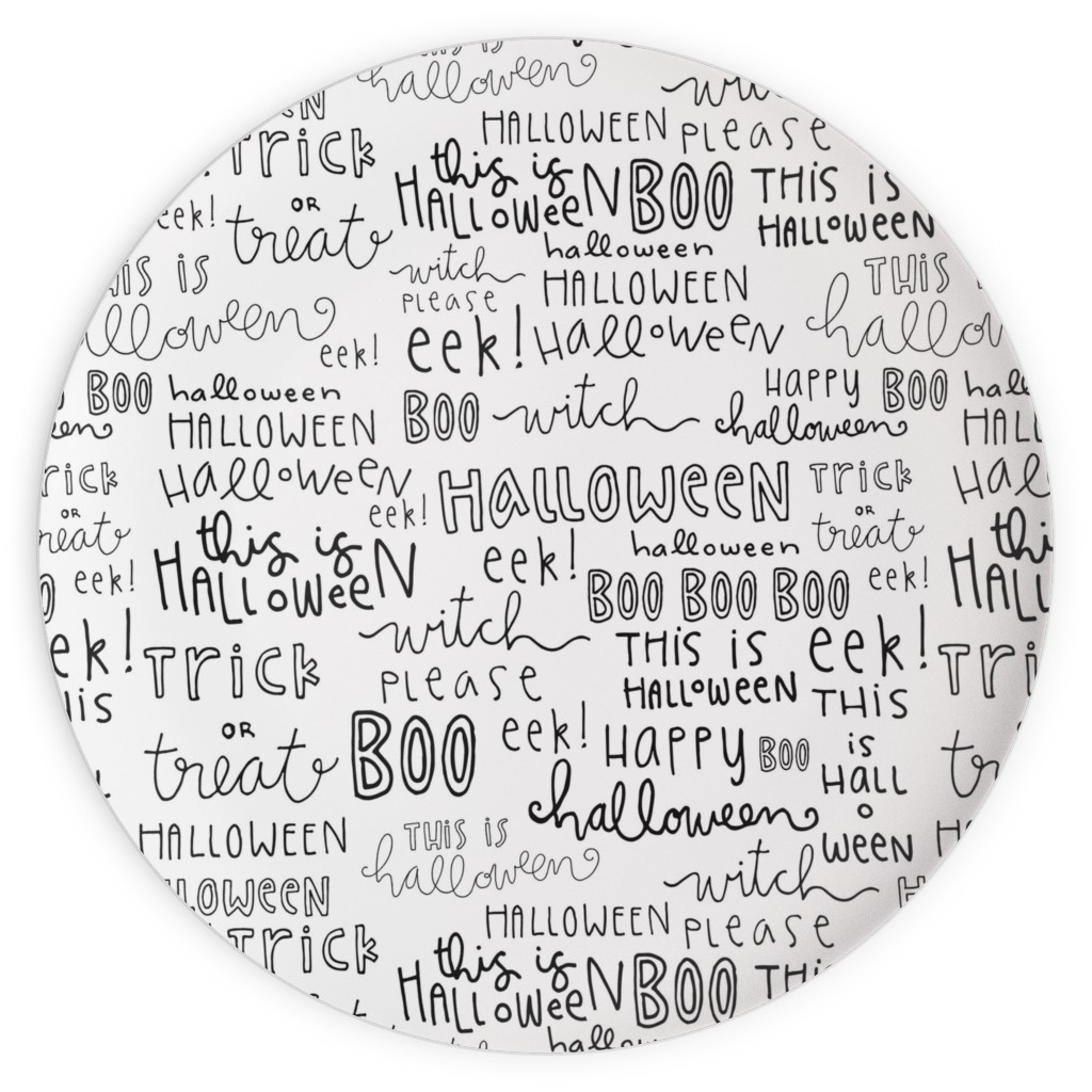 Halloween Words - White Plates, 10x10, White