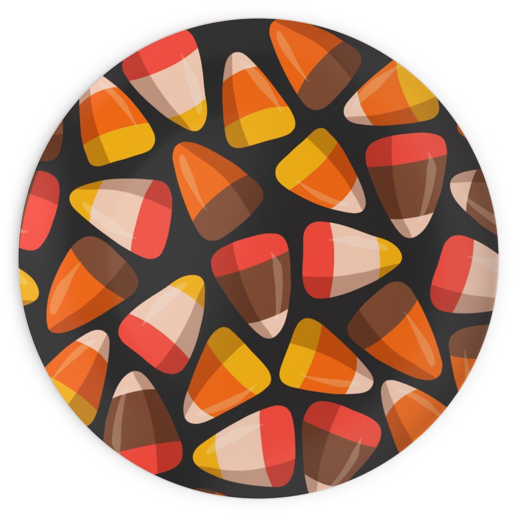 Candy Corn - Midnight Plates, 10x10, Orange, Orange