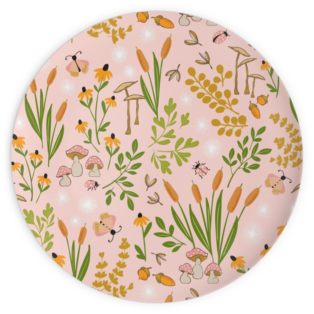 Autumn Meadow Plates, 10x10, Pink
