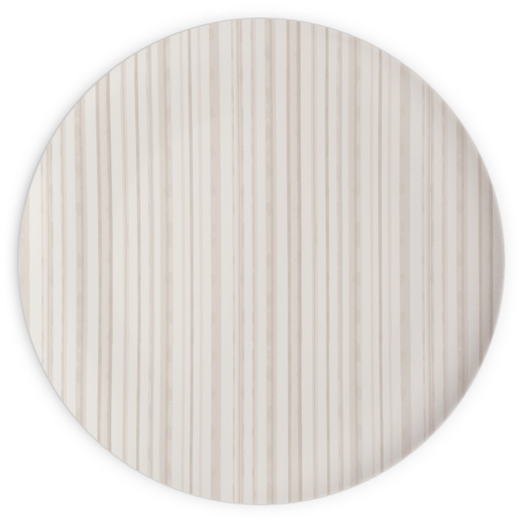 Dreamy Watercolor Stripe Plates, 10x10, Beige