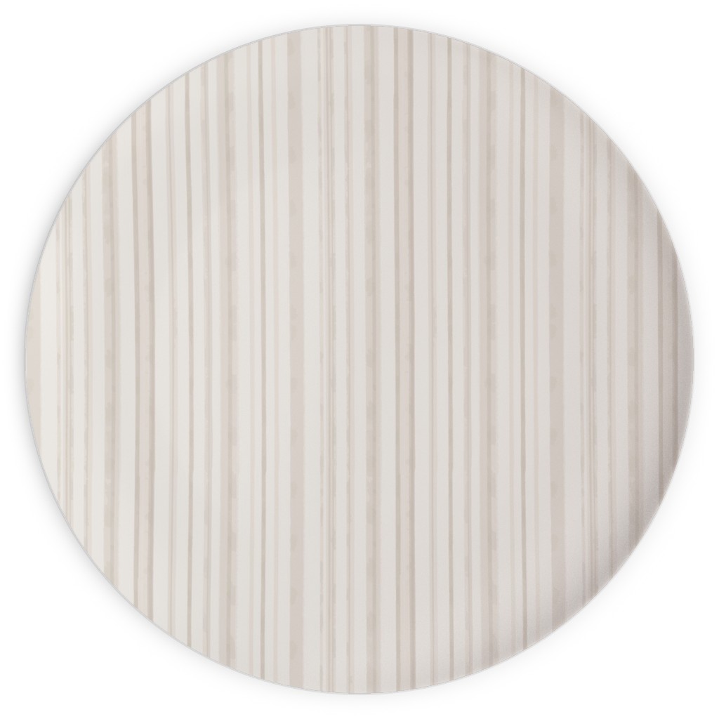Dreamy Watercolor Stripe Plates, 10x10, Beige, Wheat