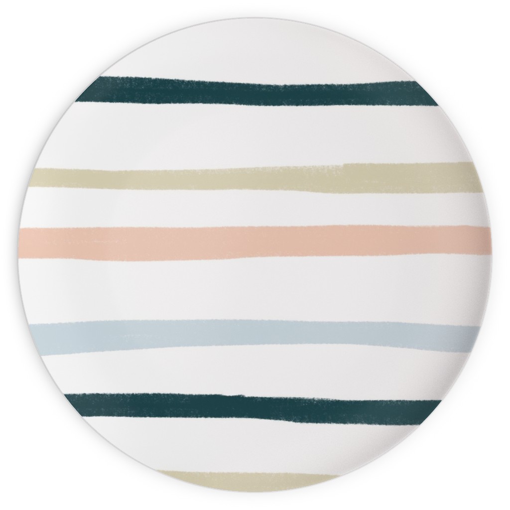 Shenanigans Horizontal Wtripes - Multi Plates, 10x10, Multicolor