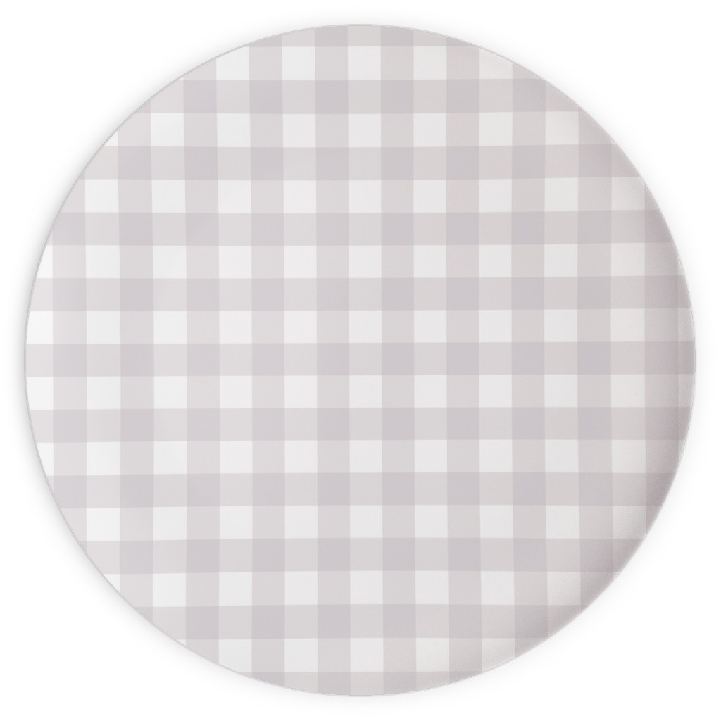 Gingham Check Plates, 10x10, Gray