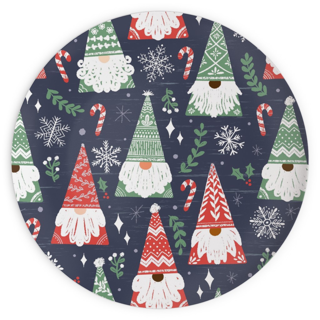 Folk Gnomes Plates, 10x10, Multicolor