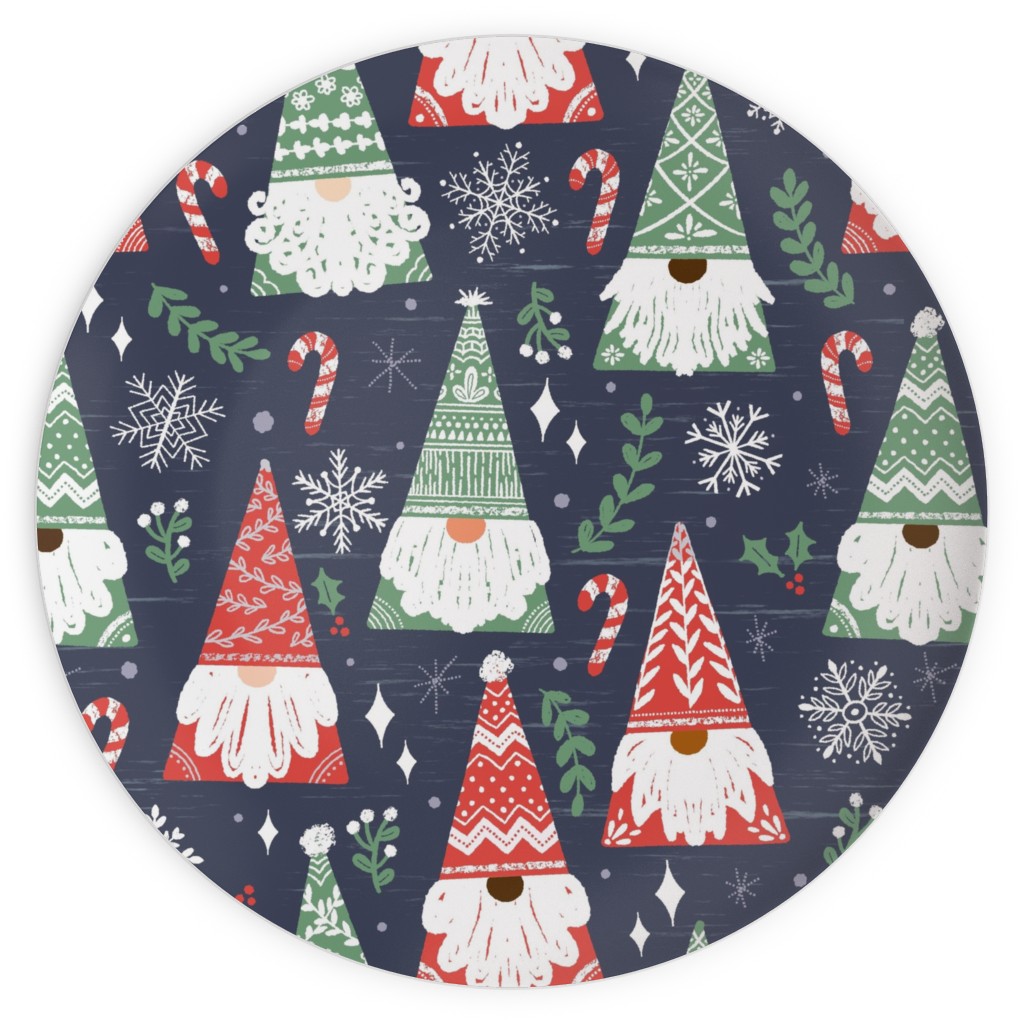 Folk Gnomes Plates, 10x10, Multicolor