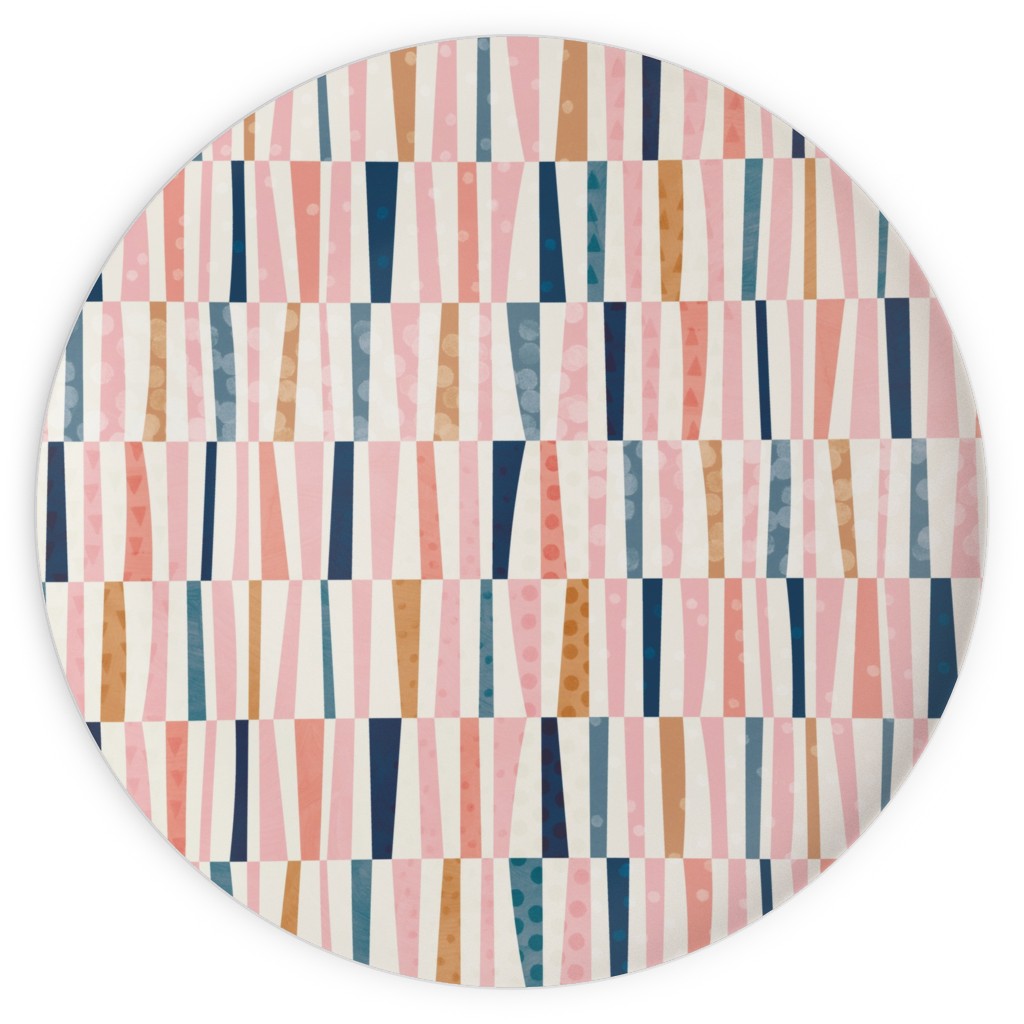 Patchwork Stripes - Multi Plates, 10x10, Multicolor
